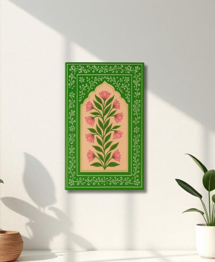 Green Handpainted Wooden Wall Frame