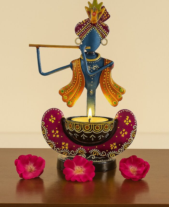 Krishna tea-light candle holder