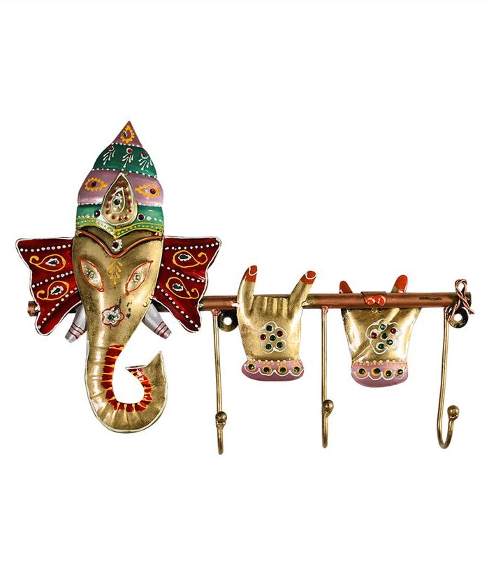 Multicolor Ganesh Key Holder for Home Walls (38.1* 7.62 * 25.4)