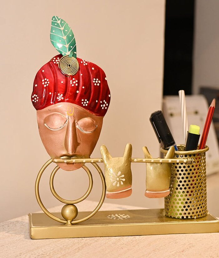 Multicolor Krishna Pen Stand for Work Desk (16.51* 6.35 * 24.13)