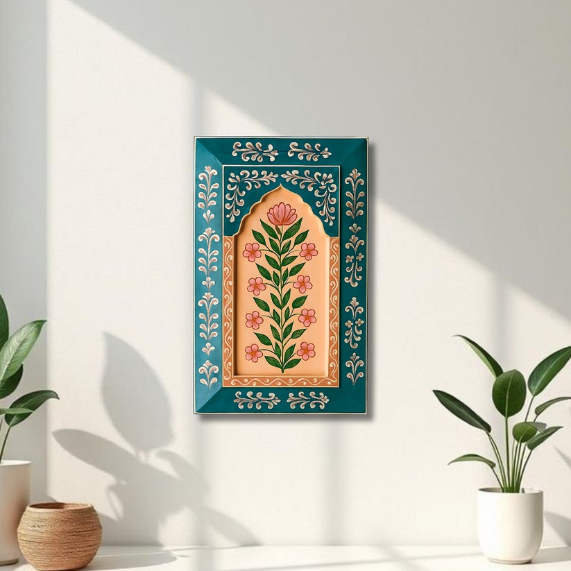 Turquoise Handpainted Wooden Wall Frame