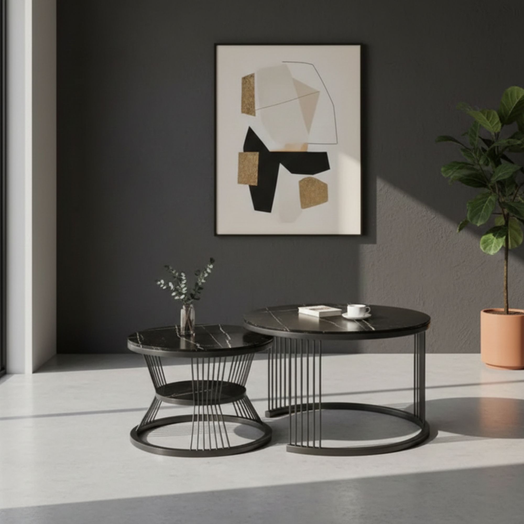 Black Nesting Coffee Table Set