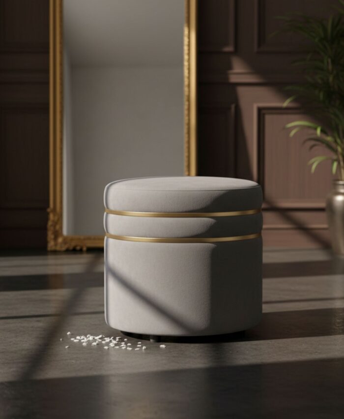 Round Storage Ottoman Pouffe Stool